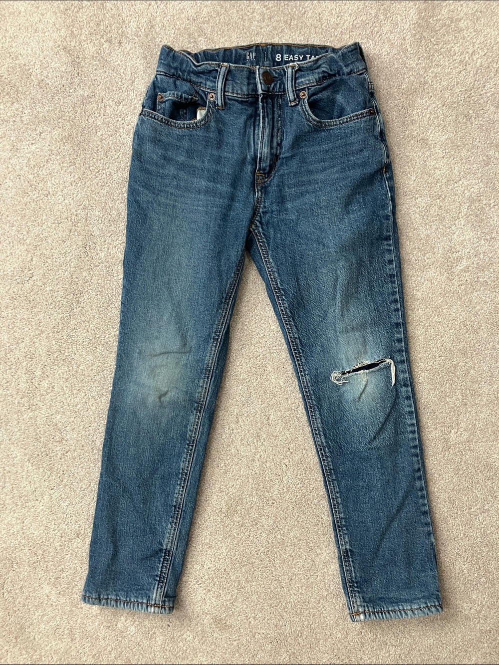 GAP Kids Blue Distressed Straight Jeans